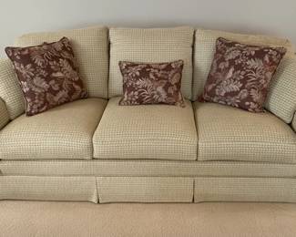 Three Seat Roll Arm Sofa with Skirt
