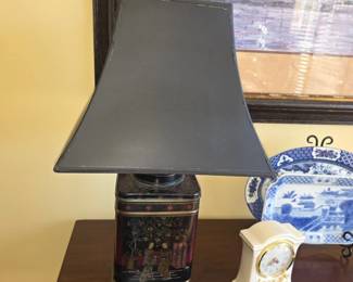 Vintage Frederick Cooper Chinoiserie Tea Tin Table Lamp