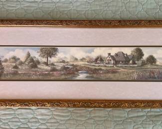 Limited Edition Print "Country Cottage With Stone Arched Bridge" by Artist Glynda Turley (1989)