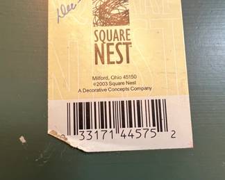 Square Nest Hand Painted Floral Tole Tray with Stand