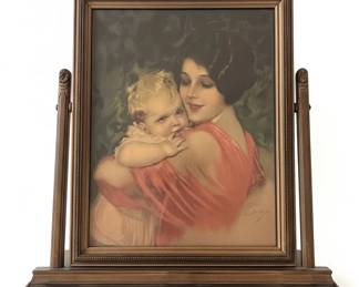 Mother and Child Print in Swing Hinge Frame