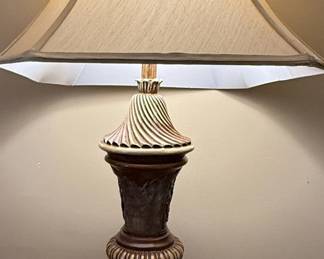Traditional Urn Shaped Two-Tone Bronze Finish Table Lamp