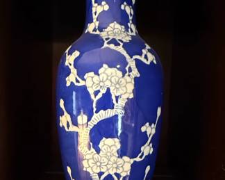 Chinese Blue and White Porcelain Prunus Vase