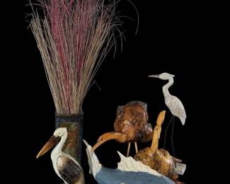 Artisan Coastal Collection Rare Burl Wood Sculptures  Nautical Decor