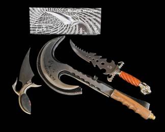 Trio of Exotic Fantasy Blades Featuring Frost Cutlery  Large Scale Display Pieces