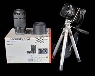 Sony a6000 Mirrorless Camera Kit Double Lens Zoom Bundle  Tripod 
