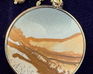 Picture Jasper Landscape Pendant Necklace