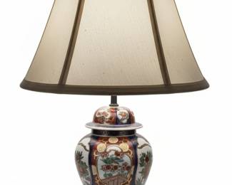 Japanese Imari Porcelain Ginger Jar Lamp