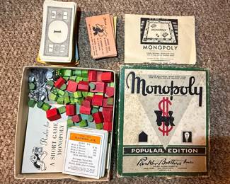 Parker Brothers "Popular Edition" Monopoly Board Game (1950s-1960s)