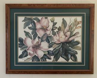Magnolia Blossom Print by Nortrud De Porter