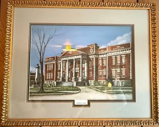 Old Knox High School Print by Vi Anderson, 1989