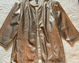 St. John Collection Gold Perforated Knit Jacket