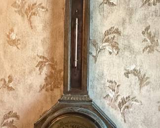 Ornate Banjo Barometer and Thermometer Wall Hanging