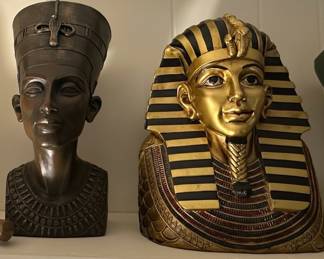 Egyptian Busts of Nefertiti and Tutankhamun