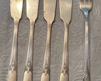 Wm. Rogers Mfg. Co. Silver Plated "Beloved" Pattern Butter Knives and Fork