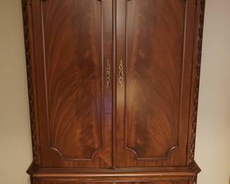 Armoire with Flame Grain and Carvings