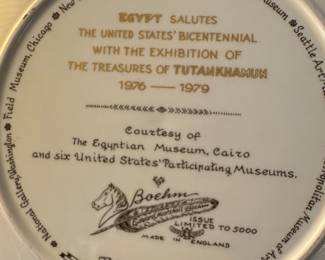 Boehm "Egypt Salutes the United States Bicentennial" Commemorative Plate
