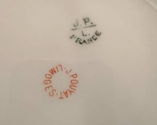 J. Pouyat Limoges Cobalt Blue & Gold Encrusted Dinner Plate