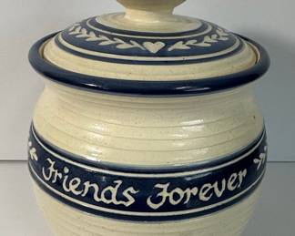 Graystone Pottery "Friends Forever" Jar with Lid
