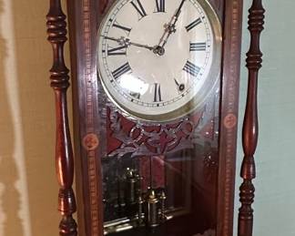 Anglo-American Marquetry Wall Clock