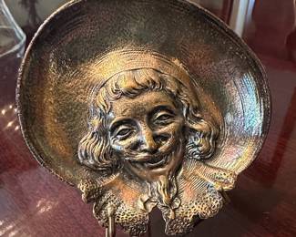 Sterling Silver Gorham Co. "Musketeer" Dish with Jovial Face Motif