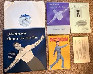 Jack LaLanne Glamour Stretcher Time 10" Blue Vinyl Record Set