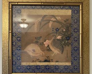 "Birds and Flowers" Framed