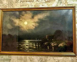 Vintage Moonlit Landscape Prints 