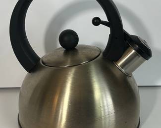 Stainless Steel Whistling Kettle with Black Handle