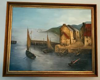 Seaside Village Painting by Jackie Roberts