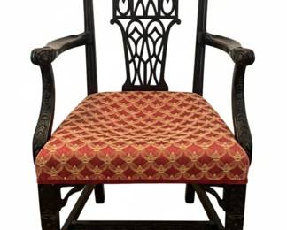 Chinese Chippendale Style Mahogany Armchair