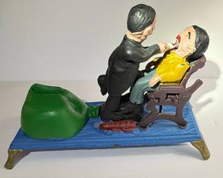 Dentist and Patient Cast Iron Mechanical Bank