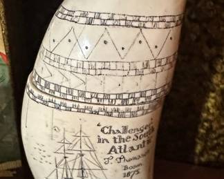 Carved Faux Sperm Whale Tooth Trinket Holder