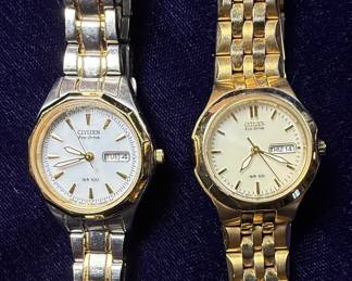 Citizen Eco-Drive Two-Tone Watch Set - Models EW3122-53P and GN-4W-S-9