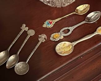 Collection of Sterling Silver Souvenir Spoons