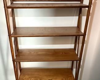 Antique Oak Stick and Ball Ladder Bookcase