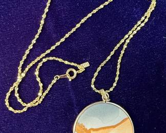 Picture Jasper Landscape Pendant Necklace