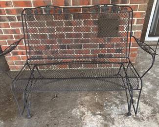 Wrought Iron Loveseat Glider