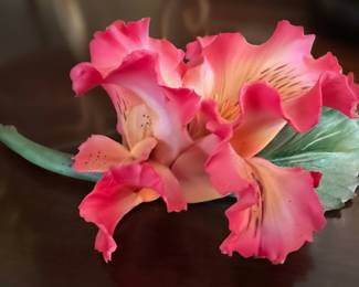 Capodimonte Porcelain Orchid Figurine