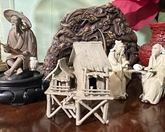 Collection of Asian Figurines and Carved Objects