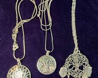Silver Tree of Life Necklaces (Set of 3)