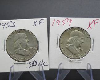 Lot 275. Two Franklin Half Dollars with dates as pictured