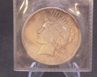 Lot 22. 1921 P Peace Silver Dollar