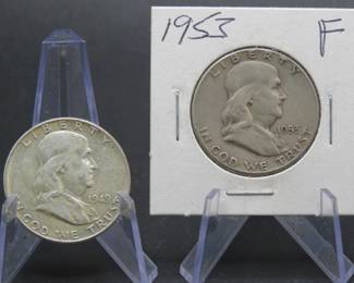 Lot 348. Two Franklin Half Dollars