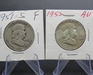 Lot 273. Two Franklin Half Dollars with dates as pictured