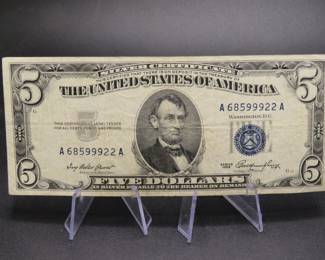 Lot 169. $5 Blue Silver Certificate Series 1953