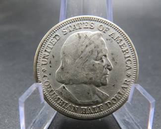Lot 54. 1892 Columbian Exposition 90% Silver Half Dollar with .36169 ounce silver weight