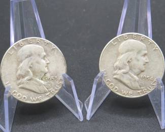Lot 191. Two Franklin Half Dollars