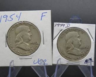 Lot 272. Two Franklin Half Dollars with dates as pictured