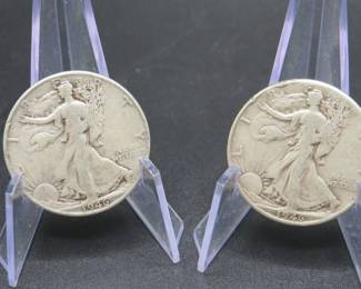 Lot 219. 1946 D and S Walking Liberty Half Dollar Coins